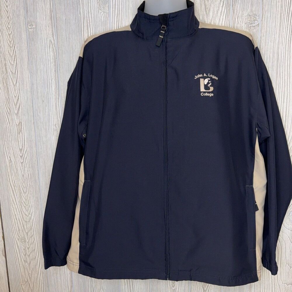 Cutter and Buck John A Logan College Full Zip Windbreaker Woman's Size XL Blue
